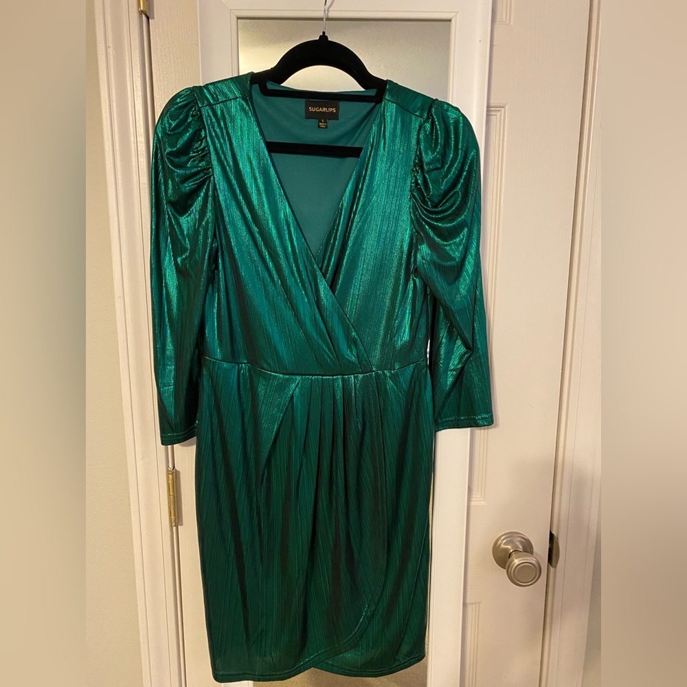 Green Liquid Satin Dress